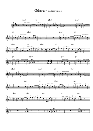 Caetano Veloso Odara score for Clarinet (Bb)
