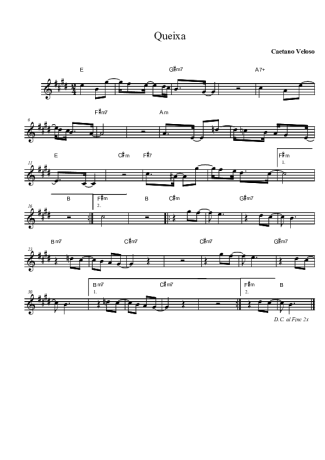 Caetano Veloso  score for Tenor Saxophone Soprano (Bb)