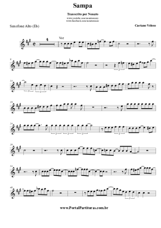 Caetano Veloso Sampa score for Alto Saxophone