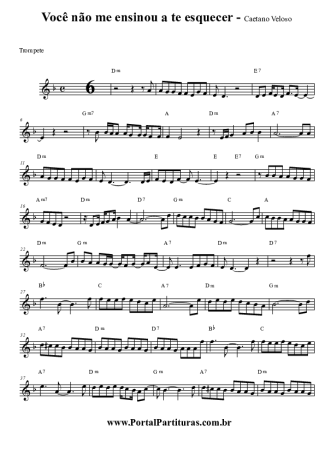 Caetano Veloso Você Não Me Ensinou A Te Esquecer score for Trumpet