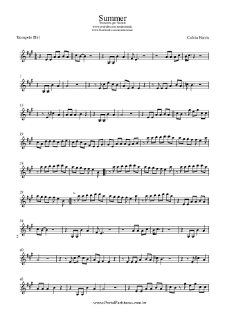 Calvin Harris Summer score for Trumpet
