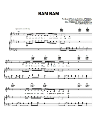 Camila Cabello  score for Piano