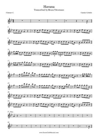 Camila Cabello  score for Clarinet (C)