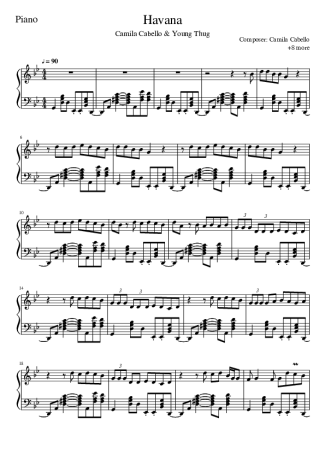 Camila Cabello Havana score for Piano