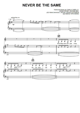 Camila Cabello  score for Piano