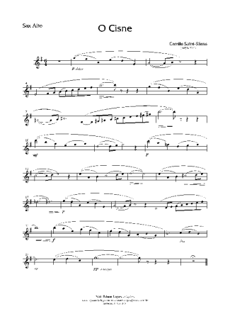 Camille Saint-Saëns O Cisne score for Alto Saxophone