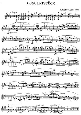 Camille Saint-Saens Violin Concerto 1 score for Violin