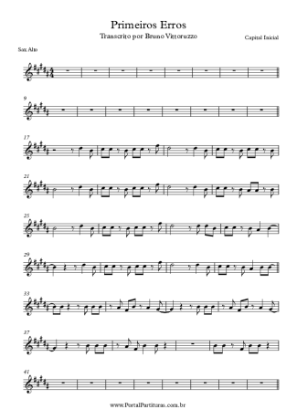 Capital Inicial Primeiros Erros score for Alto Saxophone