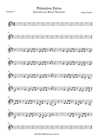Capital Inicial  score for Clarinet (C)