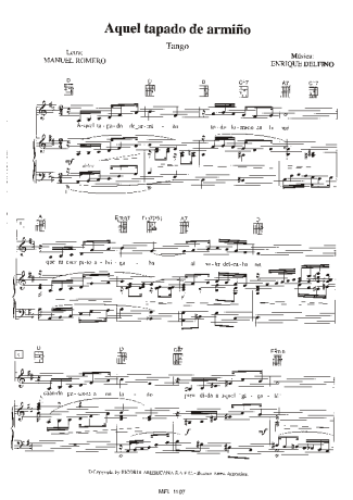 Carlos Gardel Aquel Tapado de Armiño score for Piano
