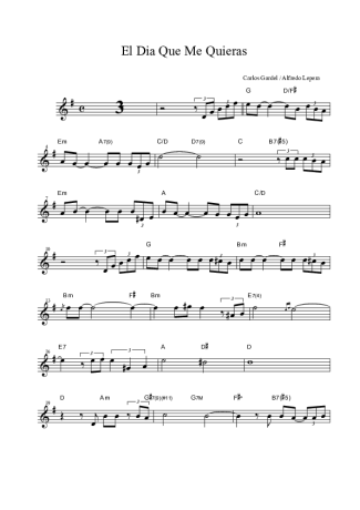 Carlos Gardel El Dia Que Me Quieras score for Tenor Saxophone Soprano (Bb)