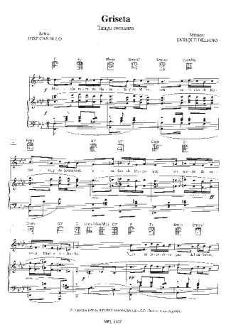 Carlos Gardel Griseta score for Piano
