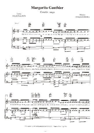 Carlos Gardel Margarita Gauthier score for Piano