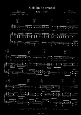 Carlos Gardel Melodía de Arrabal  score for Piano