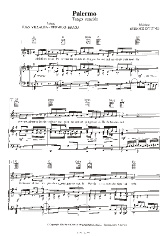 Carlos Gardel Palermo score for Piano