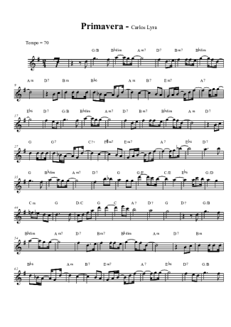 Carlos Lyra Primavera score for Clarinet (Bb)