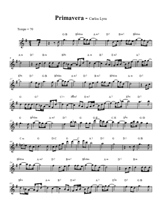 Carlos Lyra Primavera score for Clarinet (Bb)