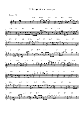 Carlos Lyra Primavera score for Tenor Saxophone Soprano (Bb)