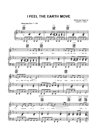 Carole King I Feel The Earth Move (V2) score for Piano