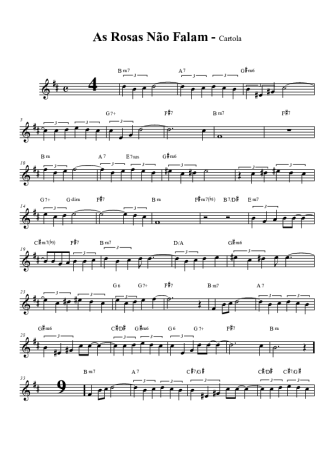 Cartola As Rosas Não Falam score for Tenor Saxophone Soprano Clarinet (Bb)