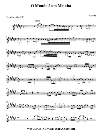 Cartola O Mundo É Um Moinho score for Alto Saxophone