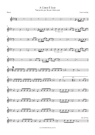Casa Worship A Casa É Sua score for Flute