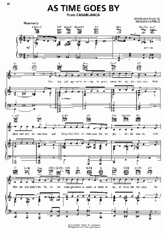 Casablanca  score for Piano