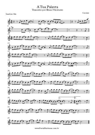 Cassiane A Tua Palavra score for Alto Saxophone