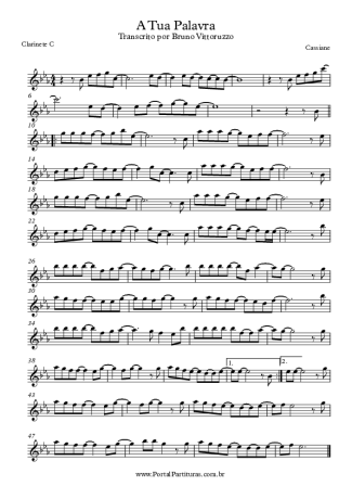 Cassiane A Tua Palavra score for Clarinet (C)