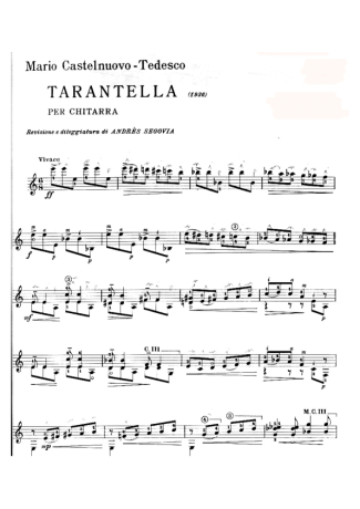 Castelnuovo-Tedesco  score for Acoustic Guitar