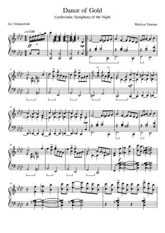Castlevania Dance Of Gold score for Piano