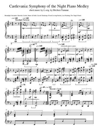 Castlevania Symphony Of The Night Piano Medley score for Piano
