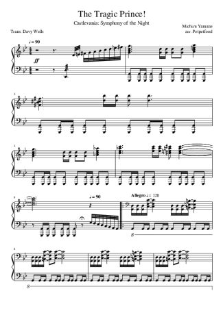 Castlevania The Tragic Prince score for Piano