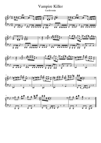 Castlevania  score for Piano