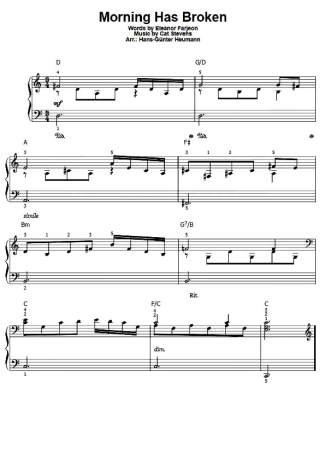 Cat Stevens Morning Has Broken score for Piano