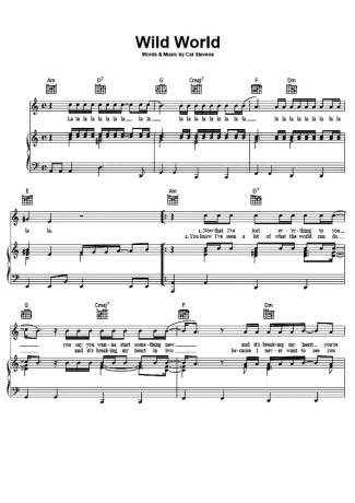 Cat Stevens  score for Piano