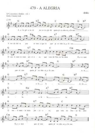 Catholic Church Music (Músicas Católicas) A Alegria score for Keyboard
