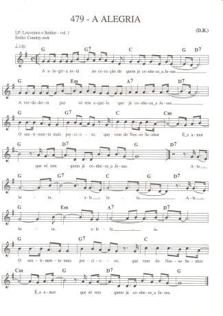 Catholic Church Music (Músicas Católicas) A Alegria score for Keyboard