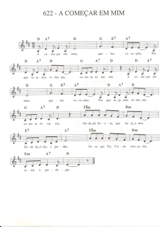 Catholic Church Music (Músicas Católicas) A Começar em Mim score for Keyboard