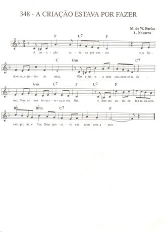 Catholic Church Music (Músicas Católicas) A Criação Estava Por Fazer score for Keyboard