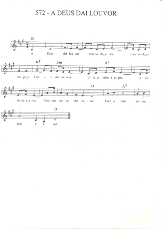 Catholic Church Music (Músicas Católicas) A Deus Dai Louvor score for Keyboard