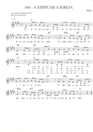 Catholic Church Music (Músicas Católicas) A Edificar a Igreja score for Keyboard