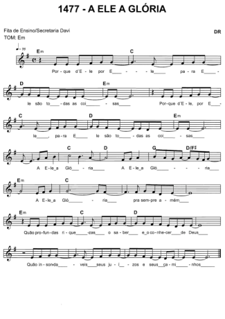 Catholic Church Music (Músicas Católicas) A Ele A Glória score for Keyboard