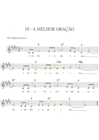 Catholic Church Music (Músicas Católicas) A Melhor Oração score for Keyboard