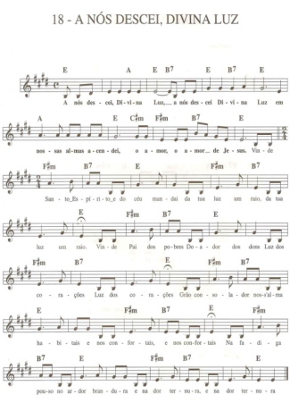 Catholic Church Music (Músicas Católicas) A Nós Descei Divina Luz 2 score for Keyboard