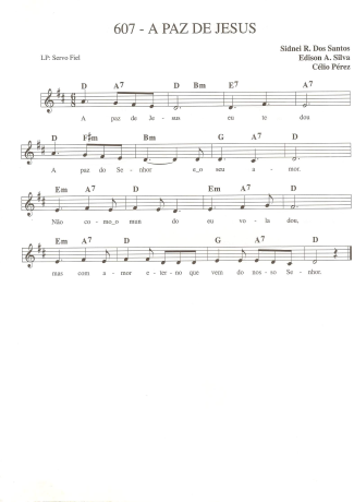Catholic Church Music (Músicas Católicas) A Paz de Jesus score for Keyboard