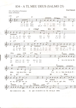Catholic Church Music (Músicas Católicas) A Ti Meu Deus Salmo 25 score for Keyboard