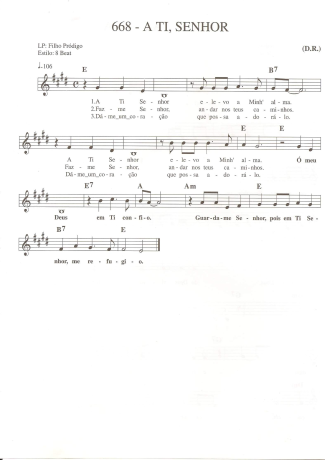 Catholic Church Music (Músicas Católicas) A Ti Senhor score for Keyboard