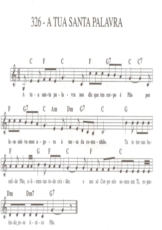 Catholic Church Music (Músicas Católicas) A Tua Santa Palavra score for Keyboard