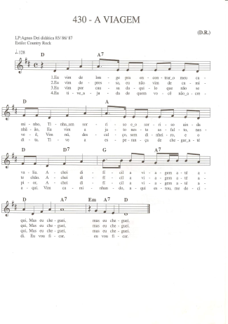 Catholic Church Music (Músicas Católicas) A Viagem score for Keyboard